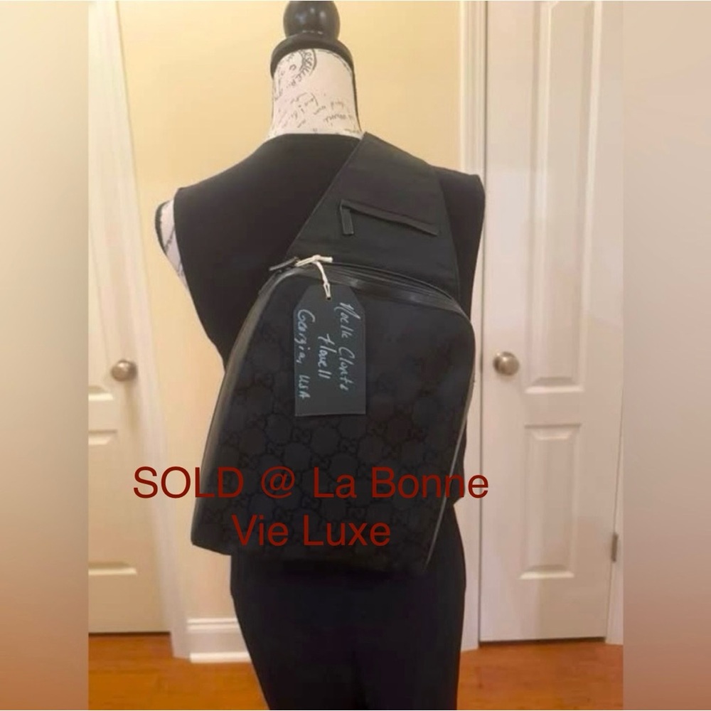 Gucci Backpack, Travel, Sling Bag - Nylon GG Black
